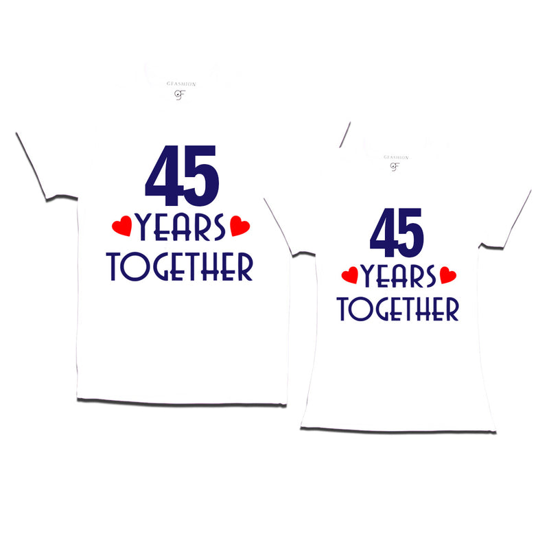 45 years together wedding anniversary couple t-shirts