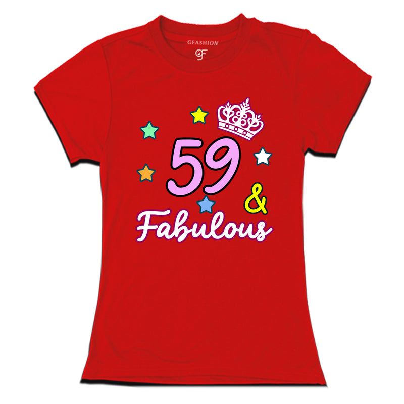 59 & Fabulous birthday women t shirts for 59th birthday
