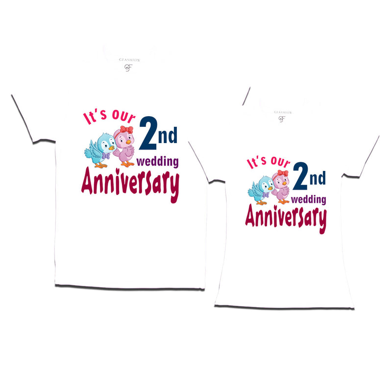 Its our 2nd wedding anniversary cute couple t-shirts