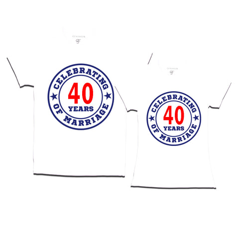 Celebrating 40 years of marriage couple t shirts