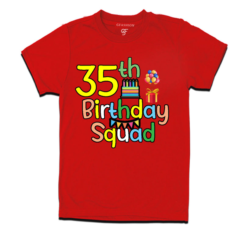 35th birthday squad t shirts