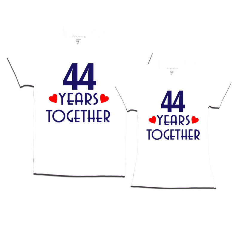 44 years together wedding anniversary couple t-shirts