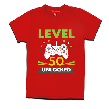 Level 50 Unlocked gamer t-shirts for 50 year old birthday