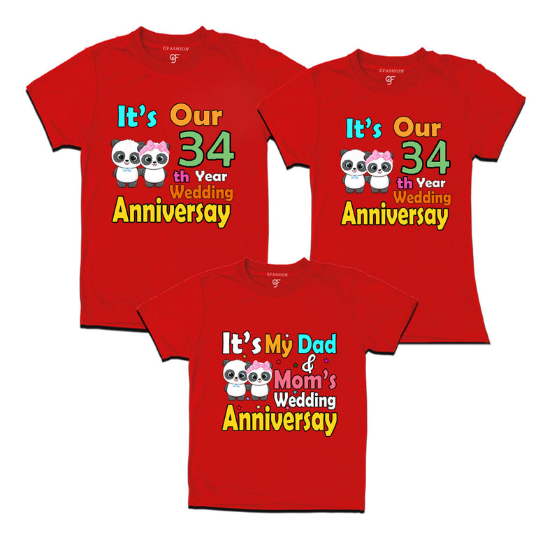 It's our 34th year wedding anniversary family tshirts.