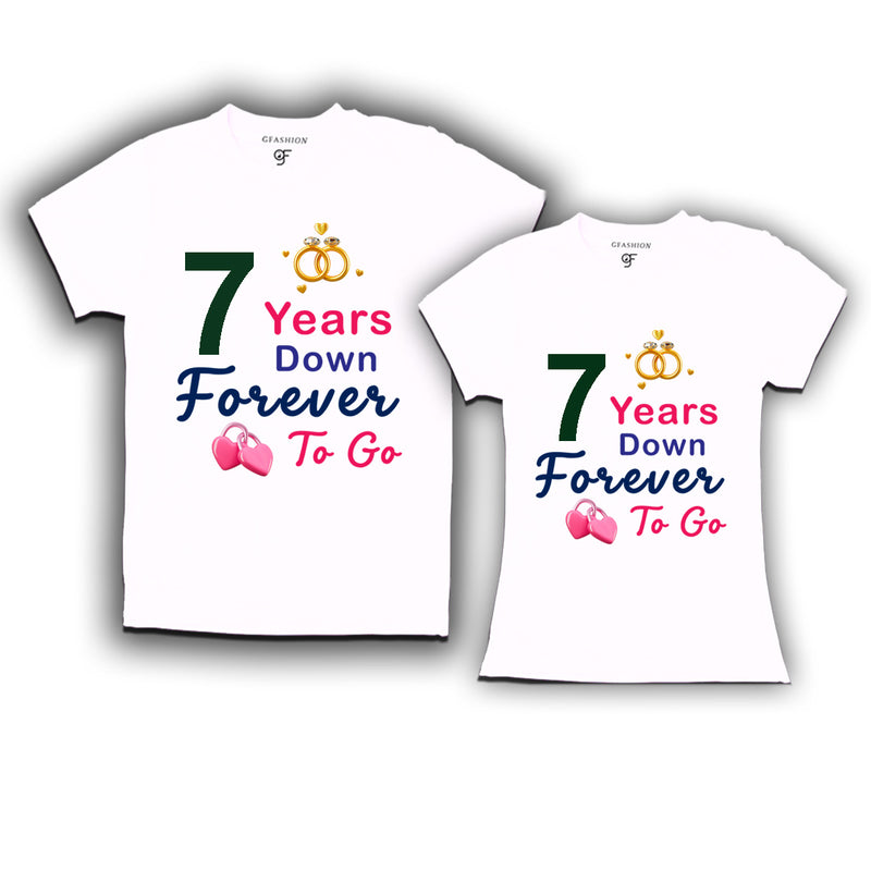 7 years down forever to go-7th  anniversary t shirts