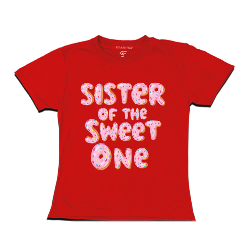 Sister of the sweet one Pink donut girls t shirts