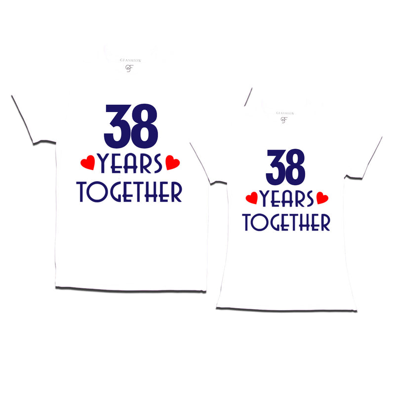 38 years together wedding anniversary couple t-shirts