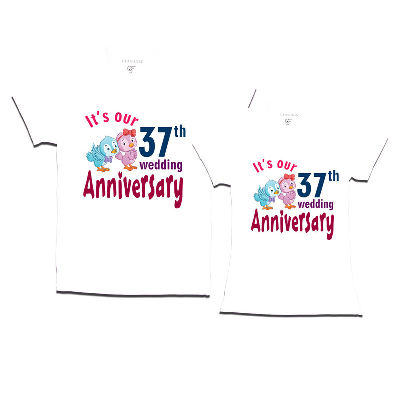 Its our 37th wedding anniversary cute couple t-shirts