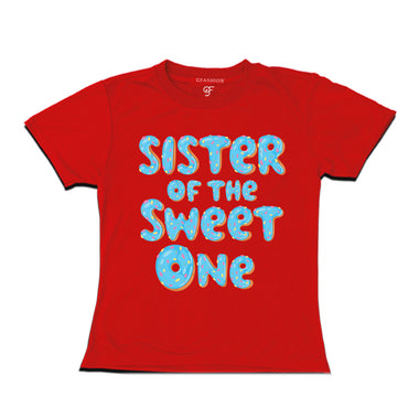 Sister of the sweet one donut girls t shirts