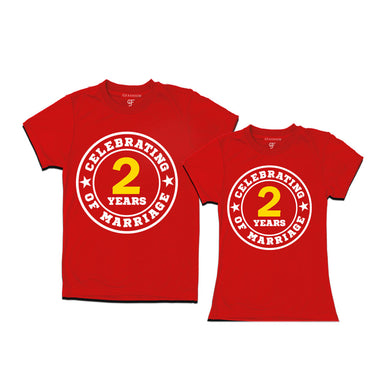 Celebrating 2 years of marriage couple t shirts