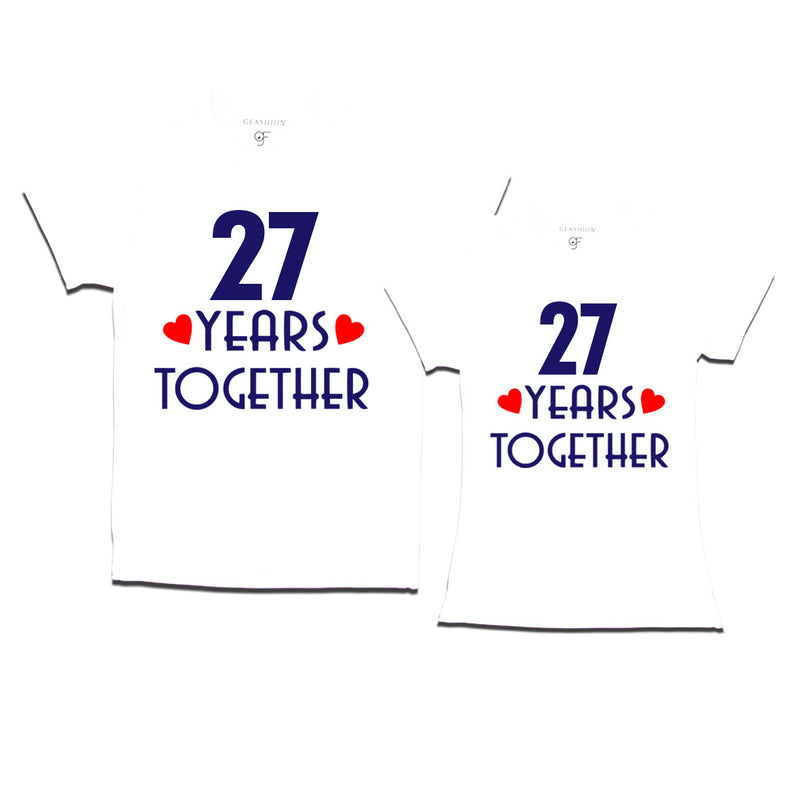 27 years together wedding anniversary couple t-shirts