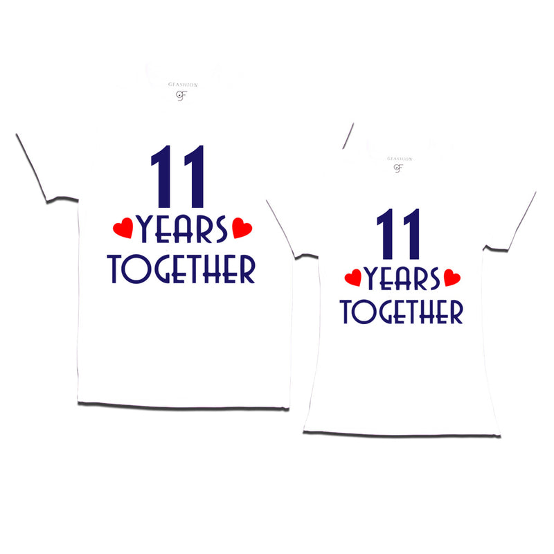 11 years together wedding anniversary couple t-shirts