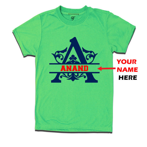Initial A with name t shirts for kids and adults
