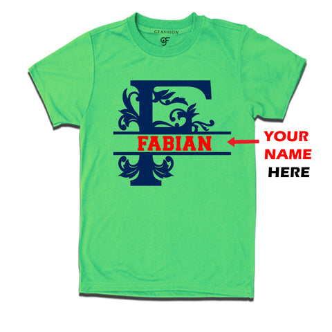 Initial F with name t shirts for kids and adults