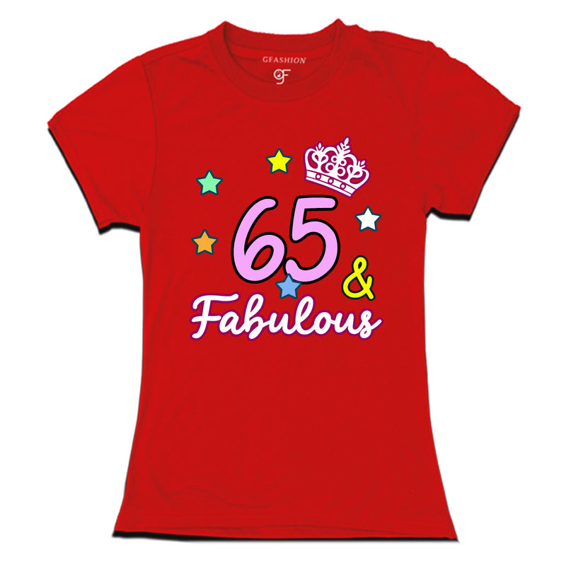 65 & Fabulous birthday women t shirts for 65th birthday