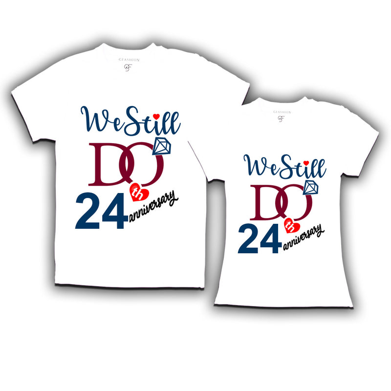 We Still Do Lovable 24th anniversary t shirts for couples
