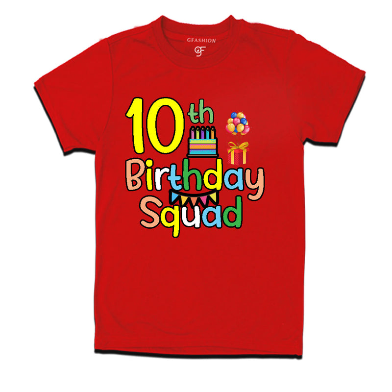 10th birthday squad t shirts