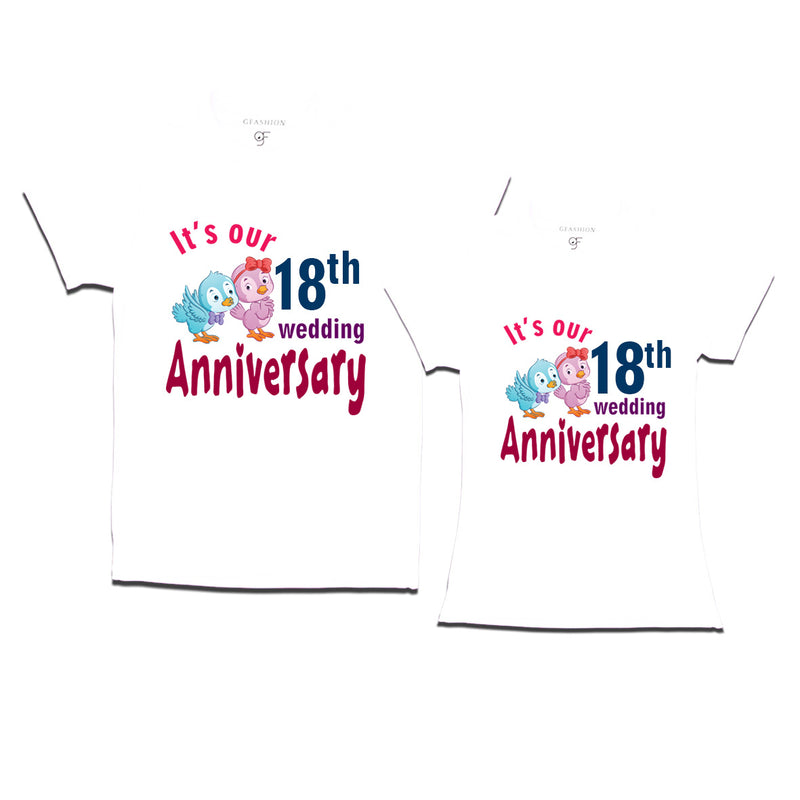 Its our 18th wedding anniversary cute couple t-shirts