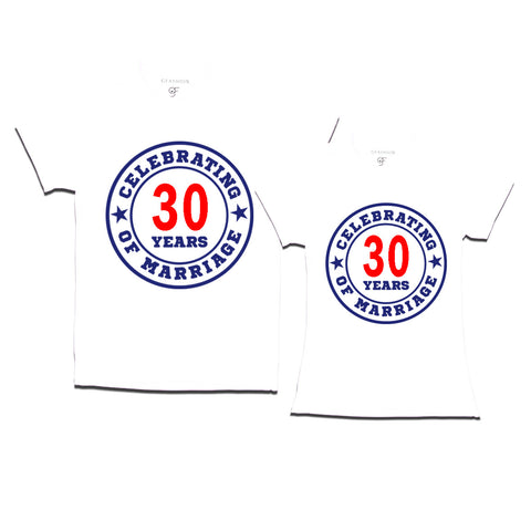 Celebrating 30 years of marriage couple t shirts