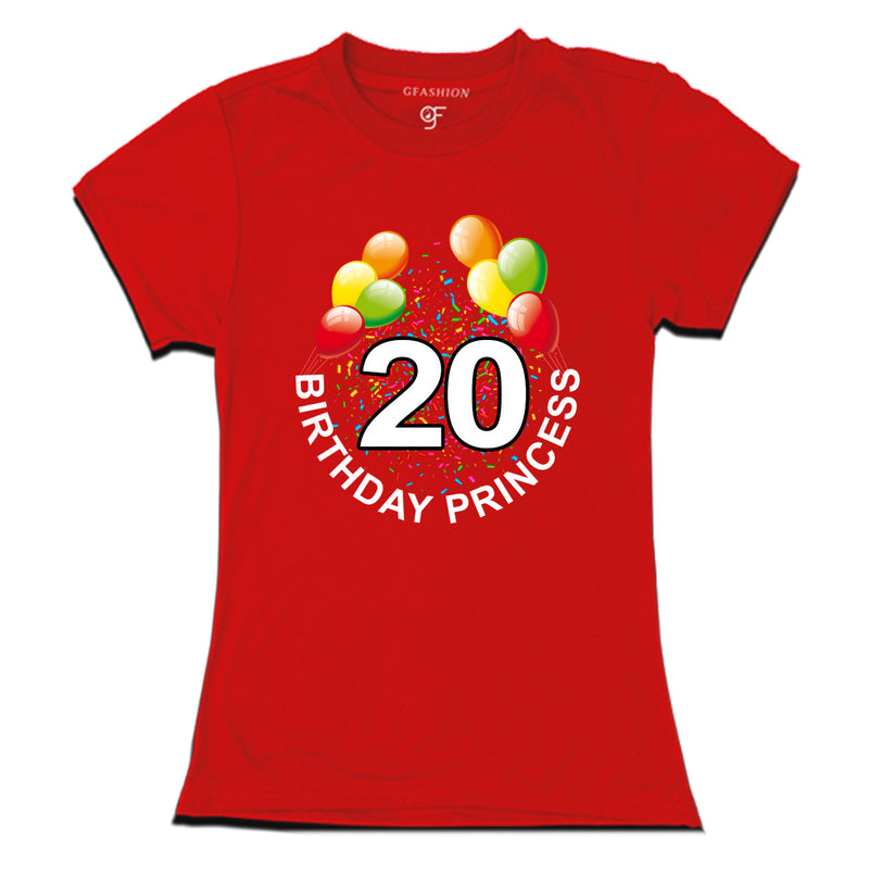 Birthday princess t shirts for 20th birthday