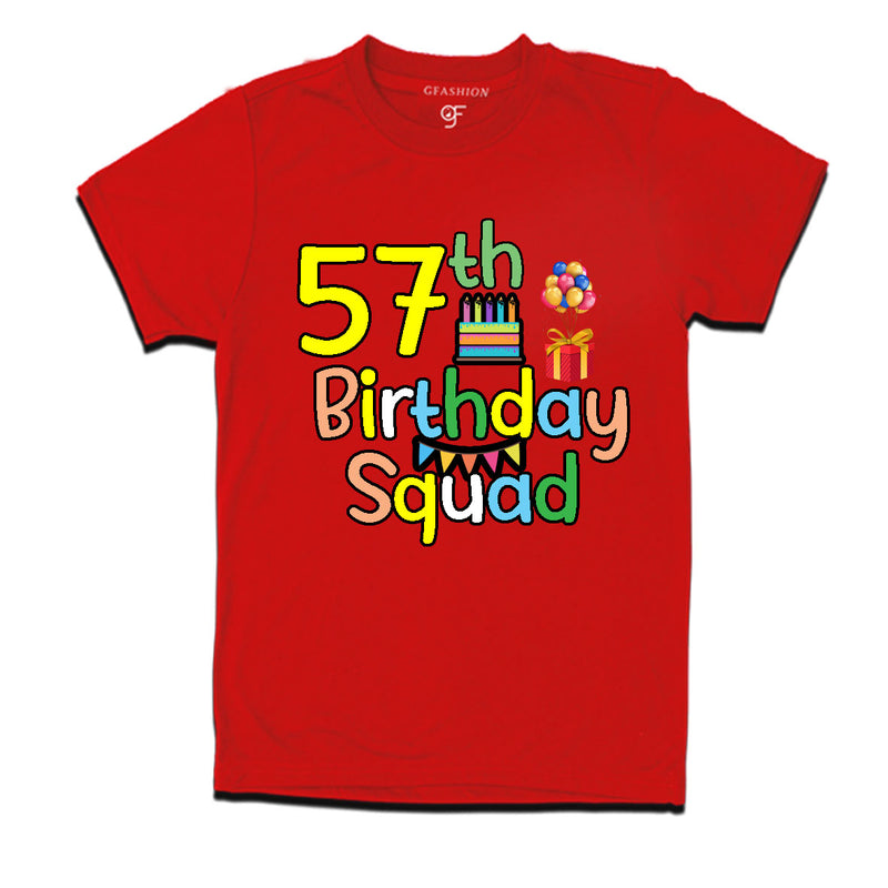 57th birthday squad t shirts