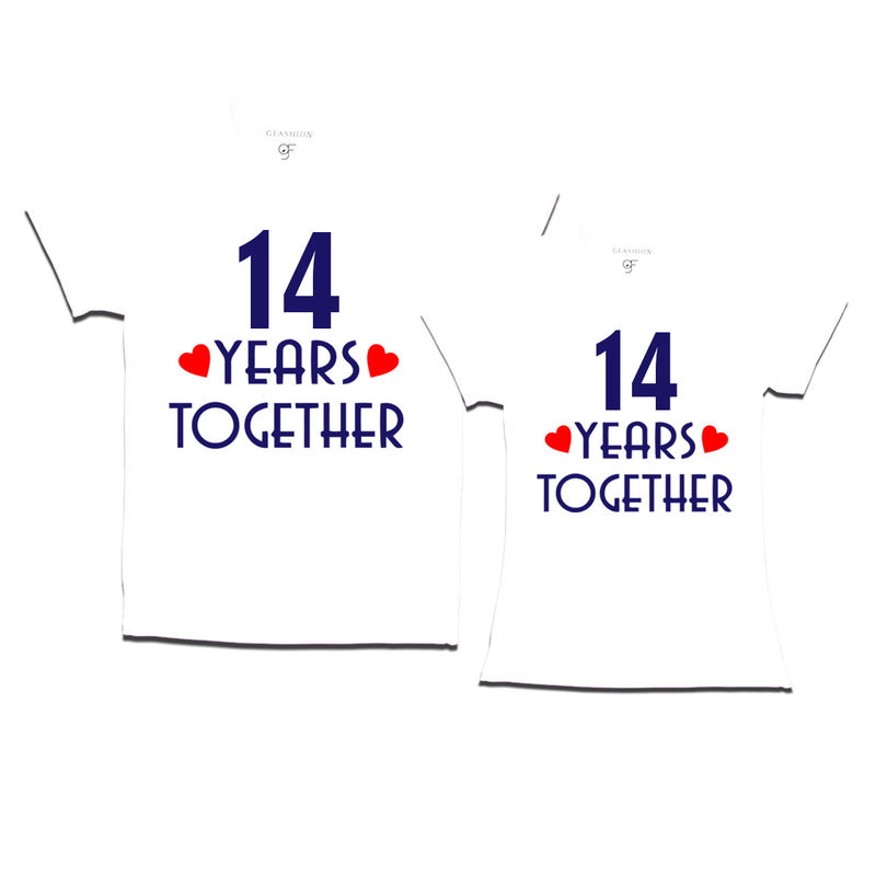 14 years together wedding anniversary couple t-shirts