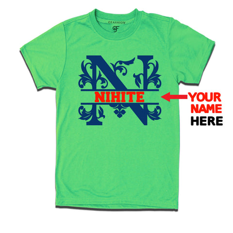 Initial N with name t shirts for kids and adults