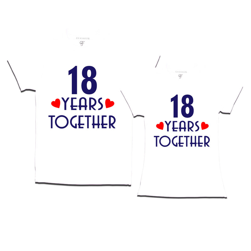 18 years together wedding anniversary couple t-shirts