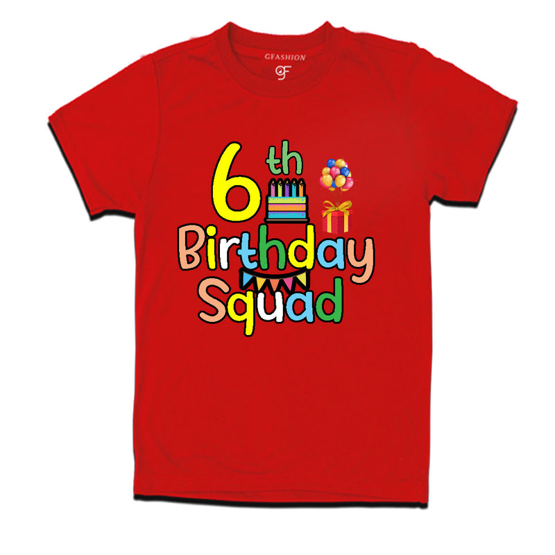 6th birthday squad t shirts
