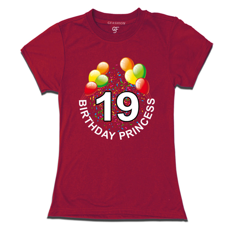 Birthday princess t shirts for 19th birthday