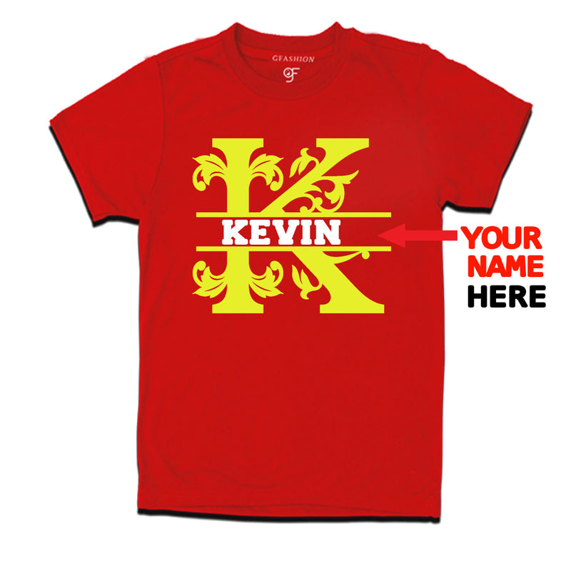 Initial K with name t shirts for kids and adults
