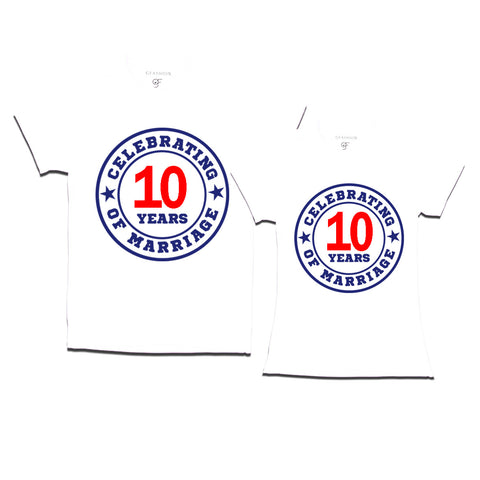 Celebrating 10 years of marriage couple t shirts