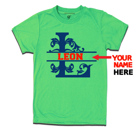 Initial L with name t shirts for kids and adults