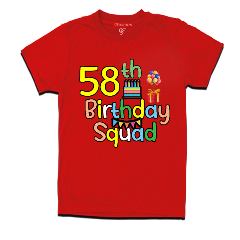 58th birthday squad t shirts