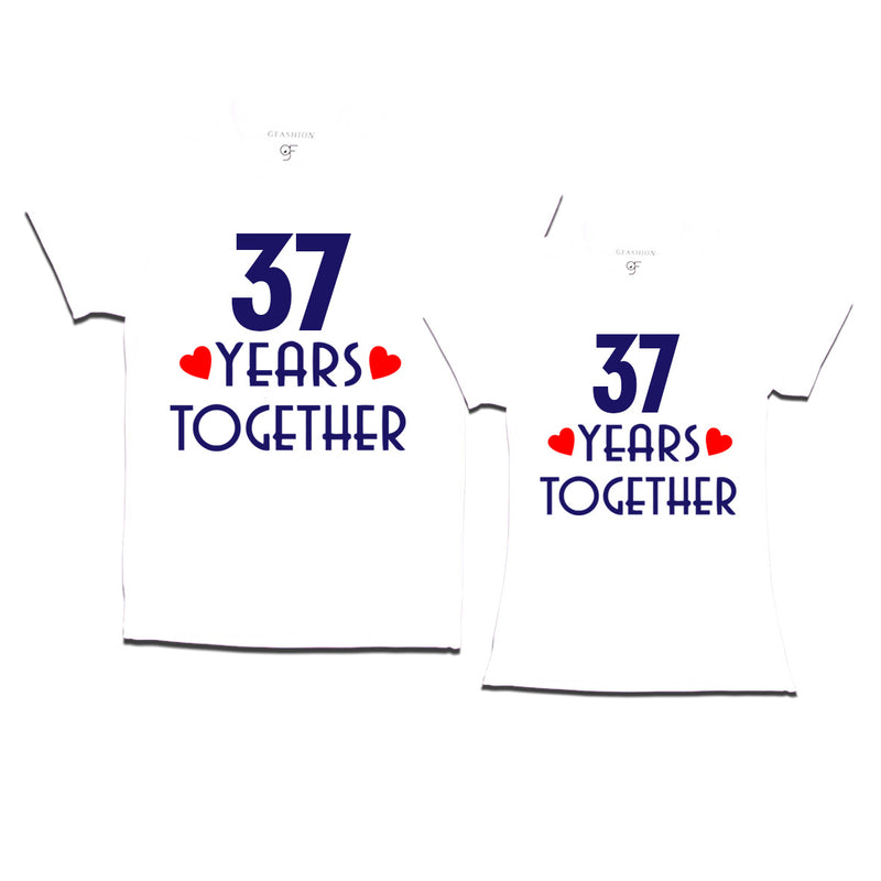 37 years together wedding anniversary couple t-shirts