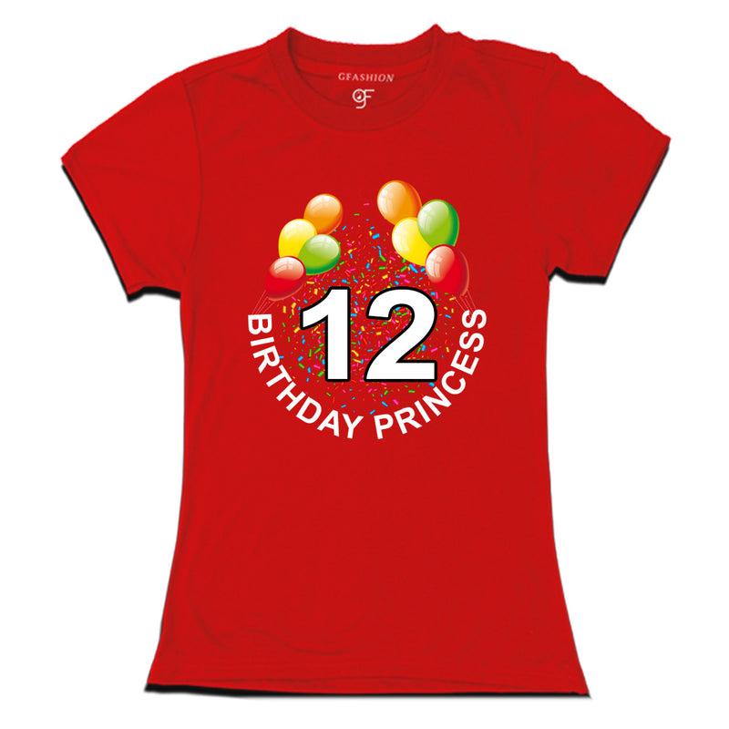 Birthday princess t shirts for 12th birthday