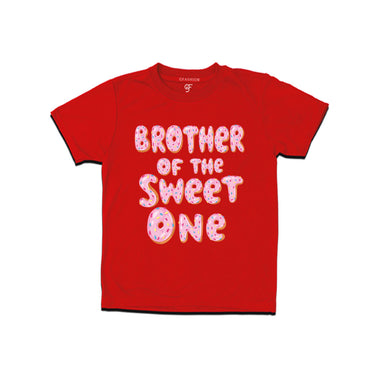 Brother of the sweet one with pink Donut boys t shirt
