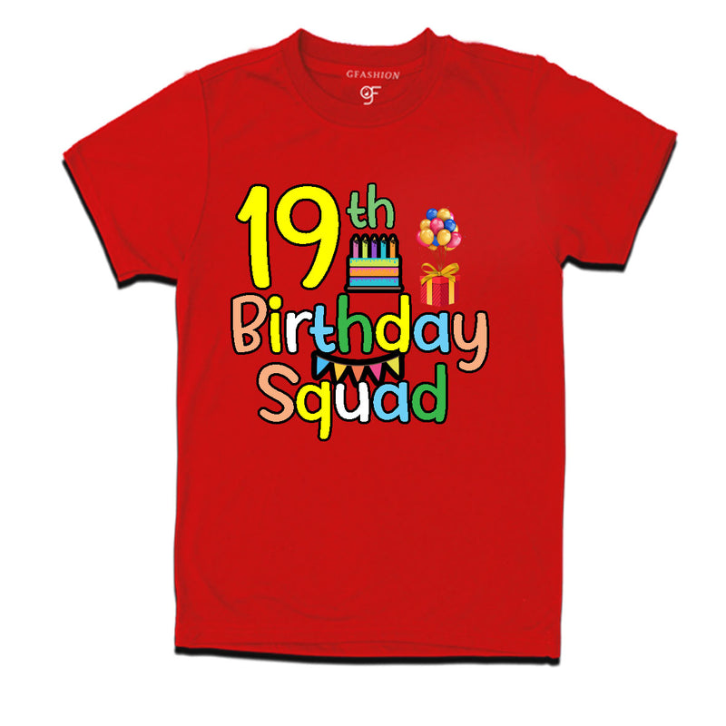 19th birthday squad t shirts