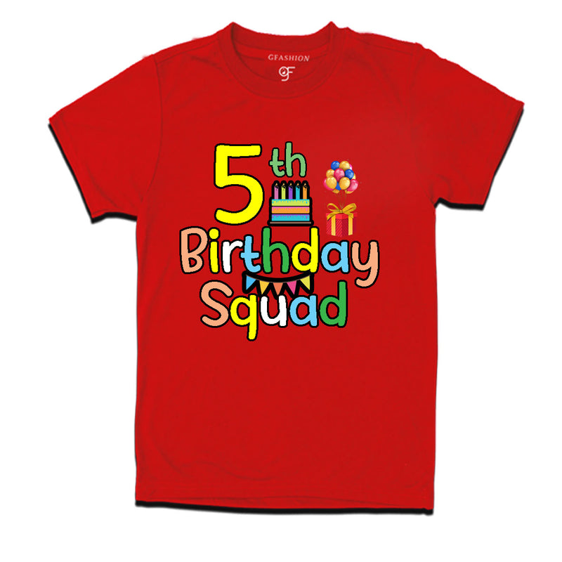 5th birthday squad t shirts