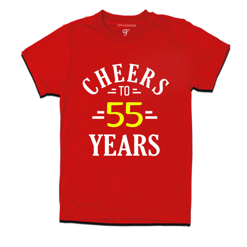 Cheers to 55 years birthday t shirts for 55th birthday