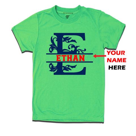 Initial E with name t shirts for kids and adults