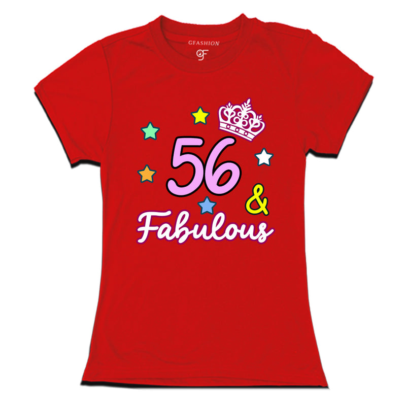 56 & Fabulous birthday women t shirts for 56th birthday