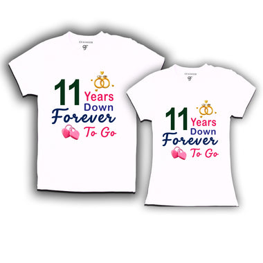 11 years down forever to go-11th  anniversary t shirts