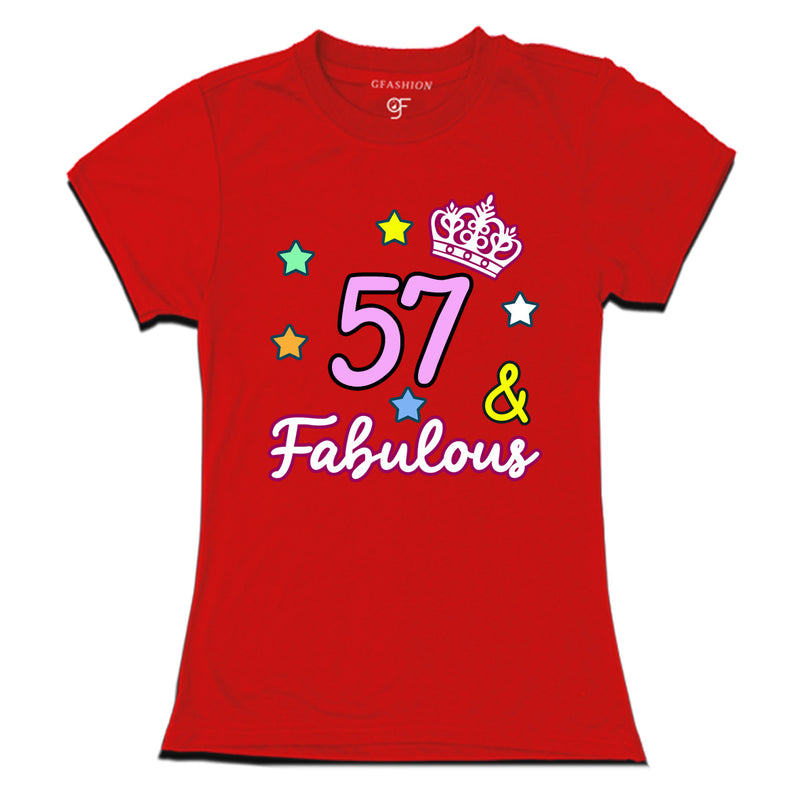 57 & Fabulous birthday women t shirts for 57th birthday