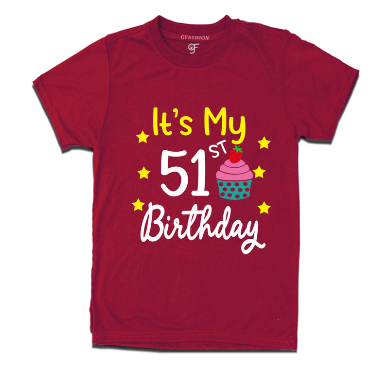 it's my 51st birthday tshirts for men's and women's