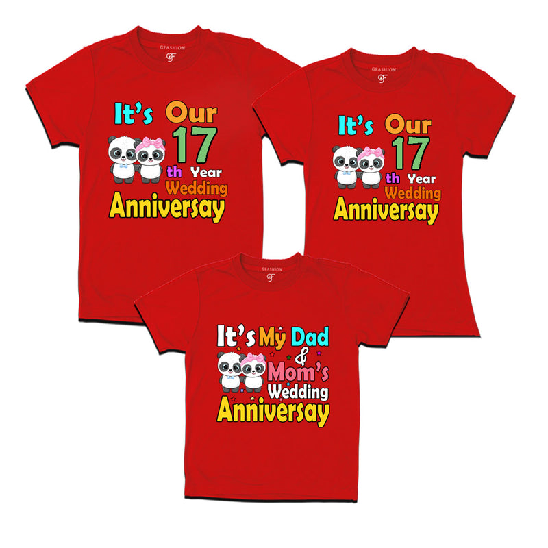 It's our 17th year wedding anniversary family tshirts.