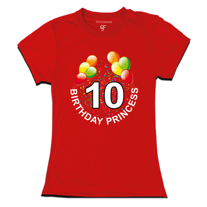 Birthday princess t shirts for 10th birthday