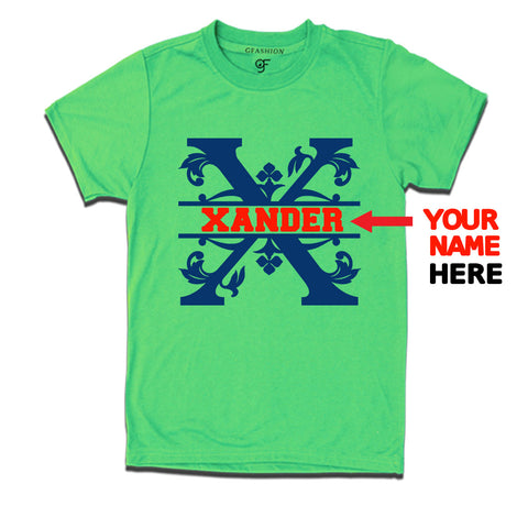 Initial X with name t shirts for kids and adults