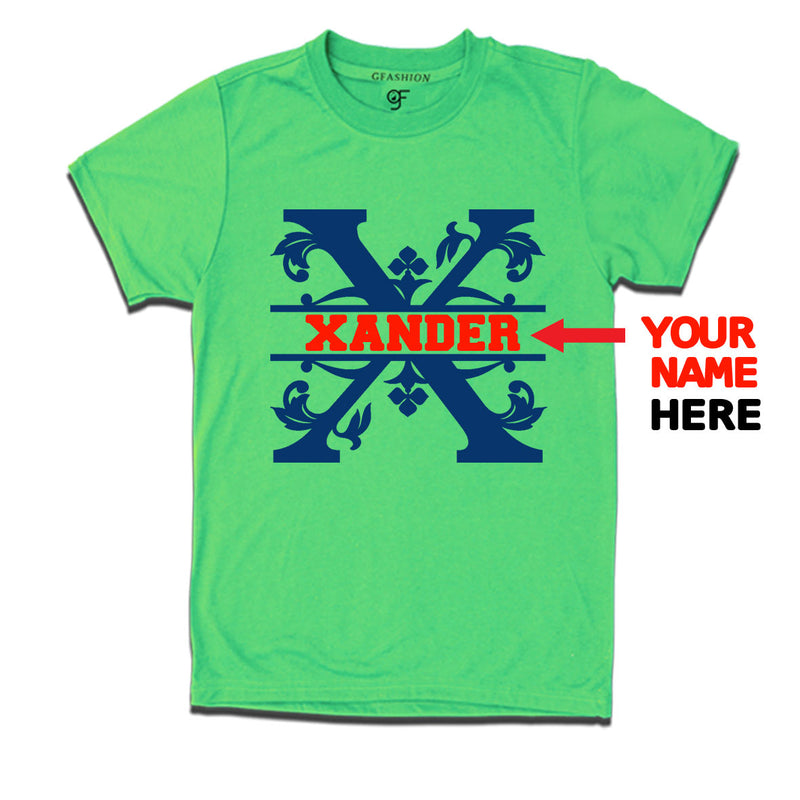 Initial X with name t shirts for kids and adults