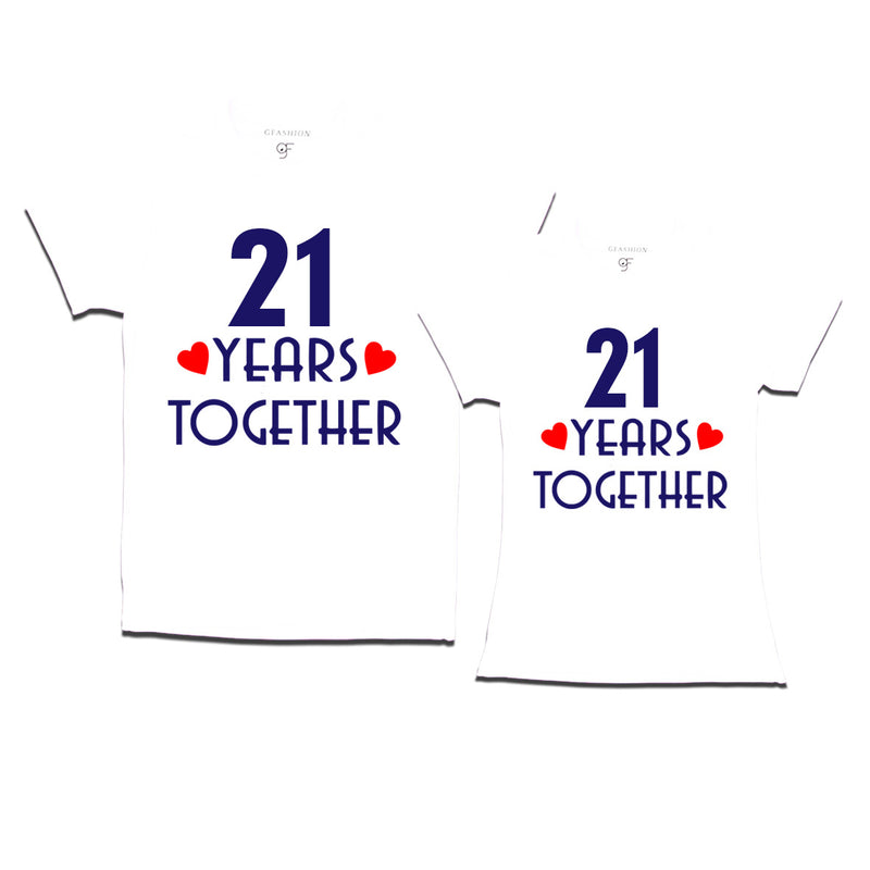 21 years together wedding anniversary couple t-shirts